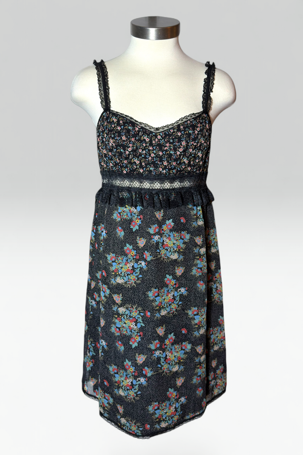 COMING SOON: Anna Sui black & multicolor Floral silk dress