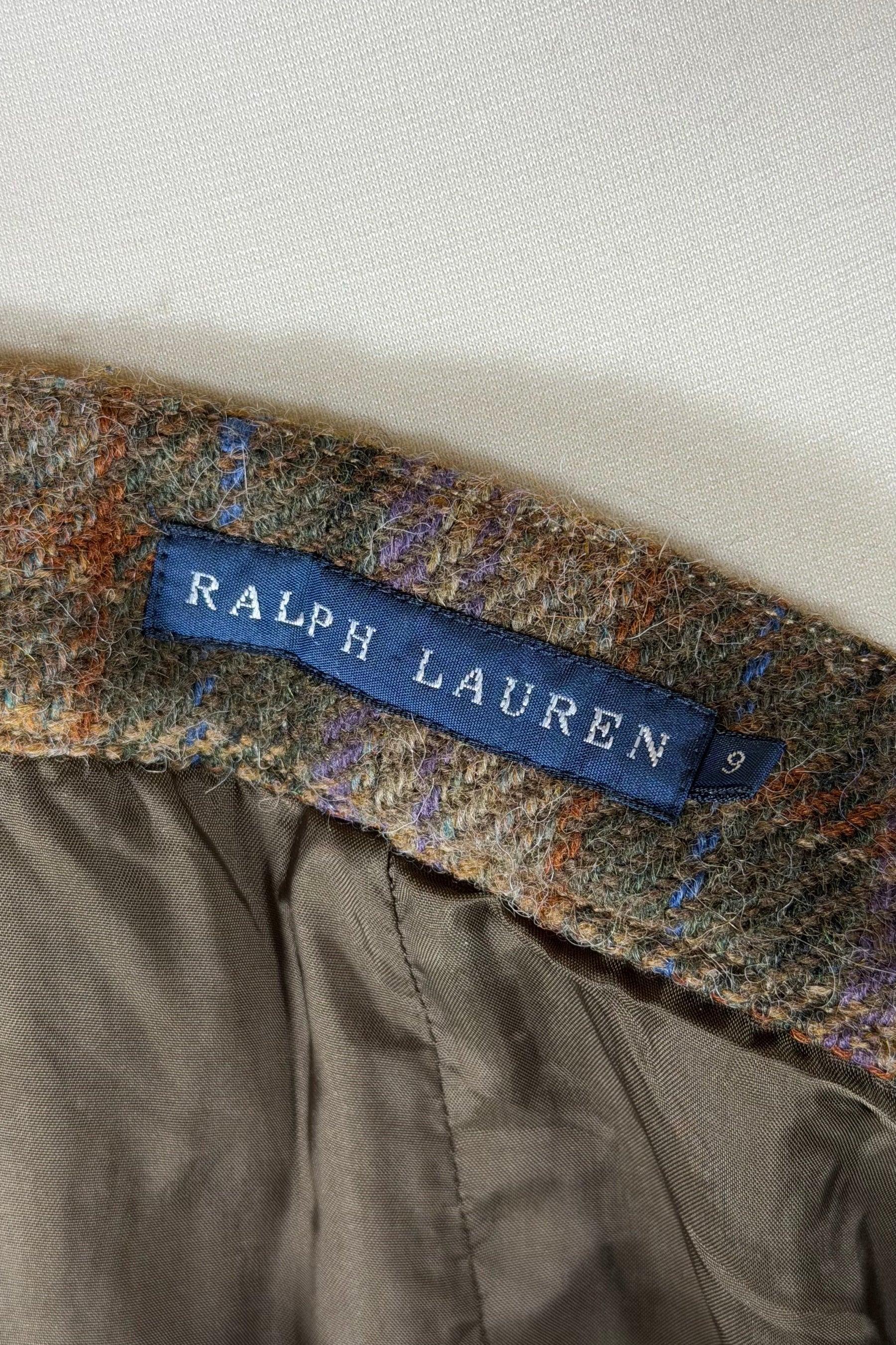 COMING SOON: Ralph Lauren Wool Alpaca Plaid Mini Skirt with Chain Belt Detail | American Vintage