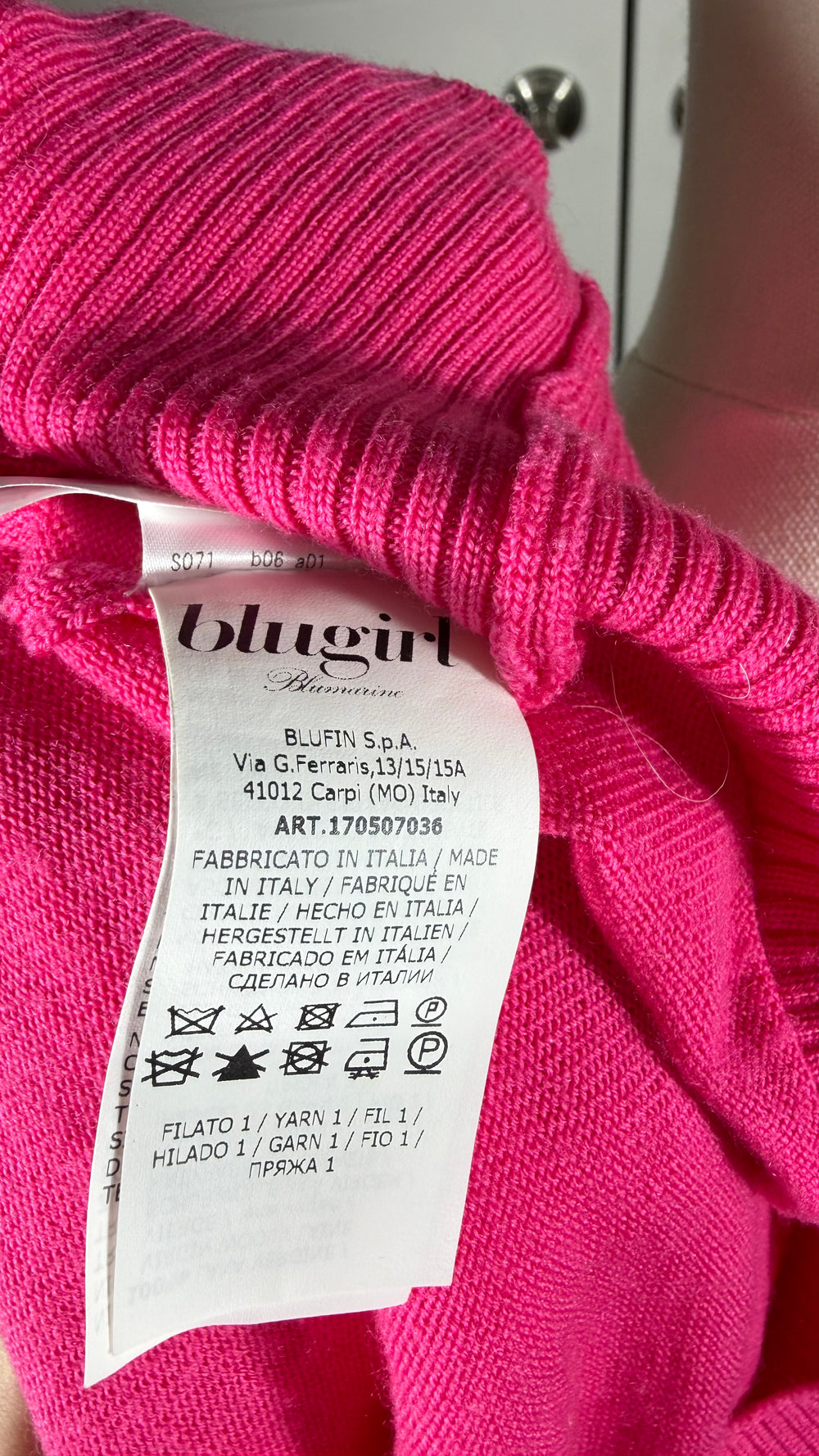 Blugirl Blumarine Pink Virgin Wool Cardigan | Italian Vintage