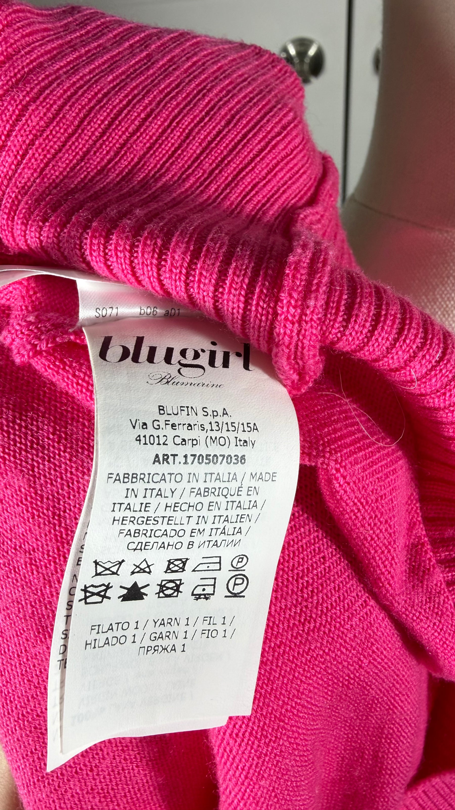 Blugirl Blumarine Pink Virgin Wool Cardigan | Italian Vintage