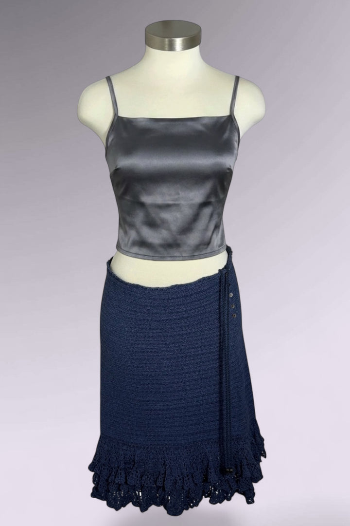 Ralph Lauren Crochet Knit Midi Skirt | American Vintage