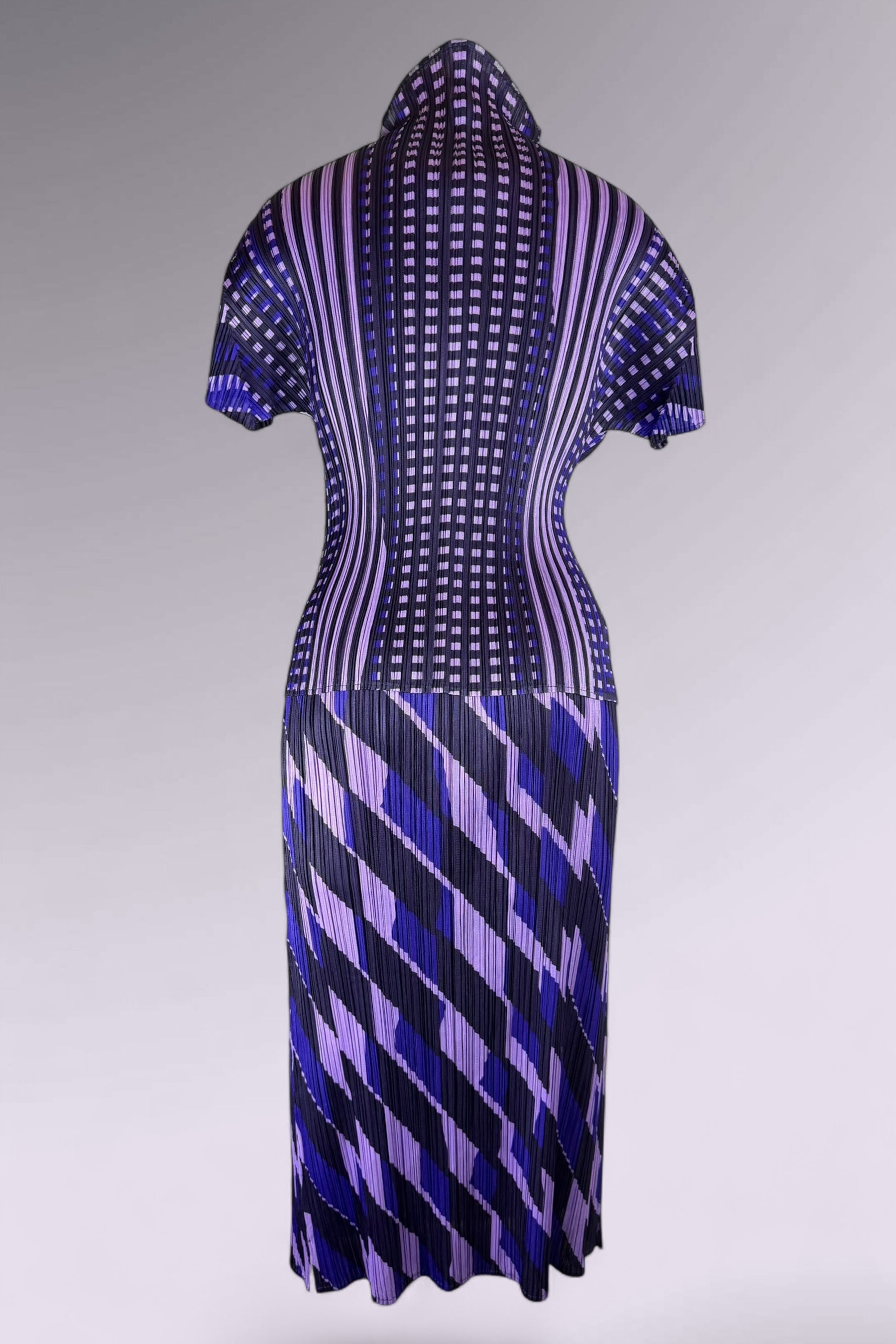Pleats Please Issey Miyake Printed Pleated Top and Skirt Set | Japanese Secondhand