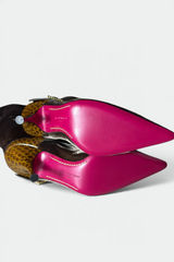 COMING SOON: EMANUEL UNGARO BROWN VELVET CROC-EMBOSSED STILETTO BOOTS | FRENCH SECONDHAND