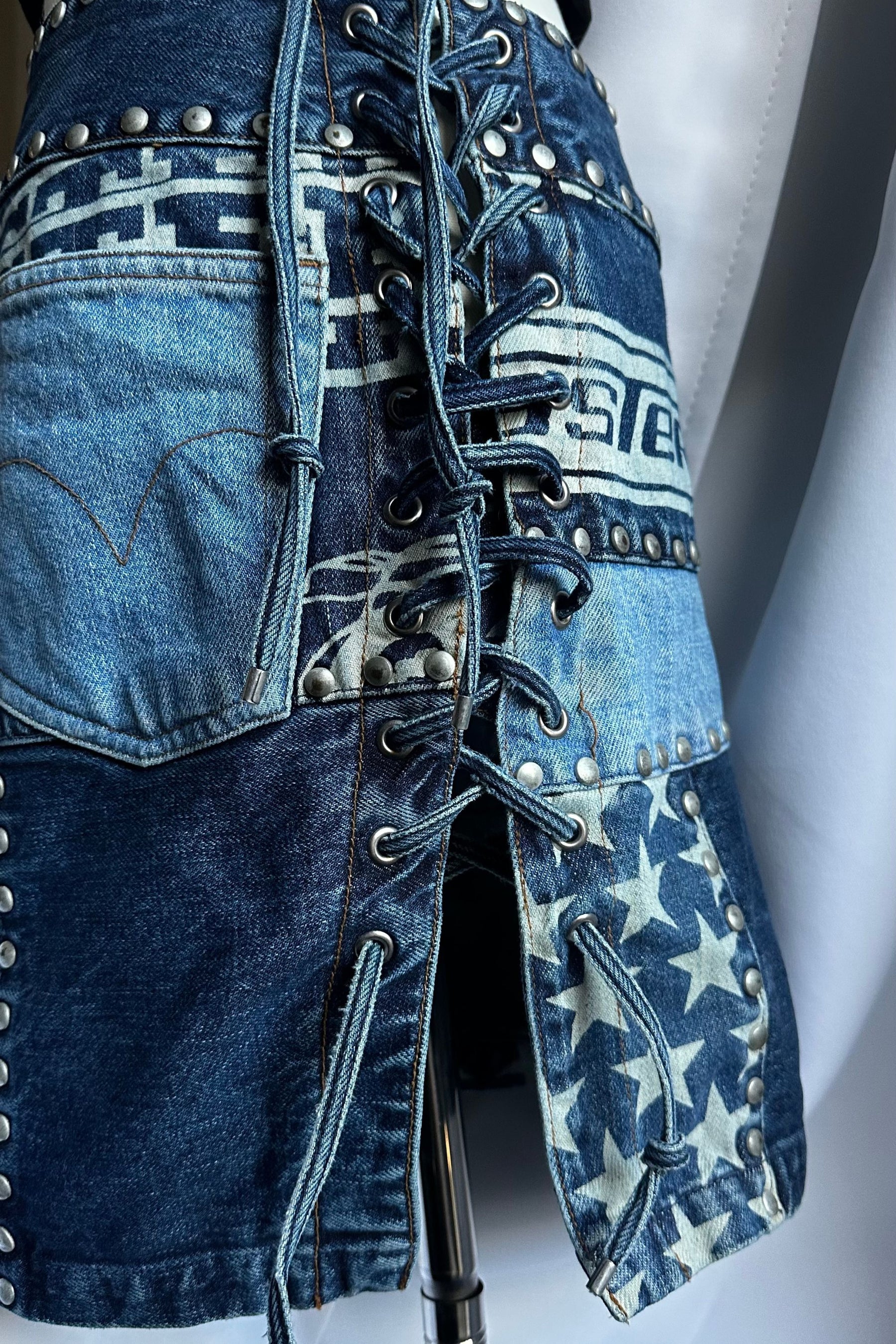 Hysteric Glamour Patchwork Denim Mini Skirt | Japanese Designer Vintage