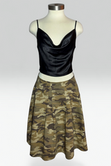 Coming soon: Language camo pleated skirt | Japanese secondhand