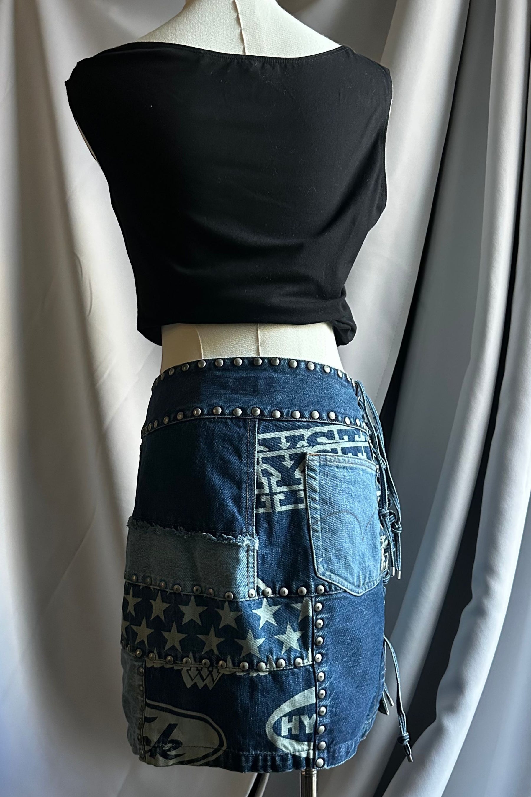 Hysteric Glamour Patchwork Denim Mini Skirt | Japanese Designer Vintage