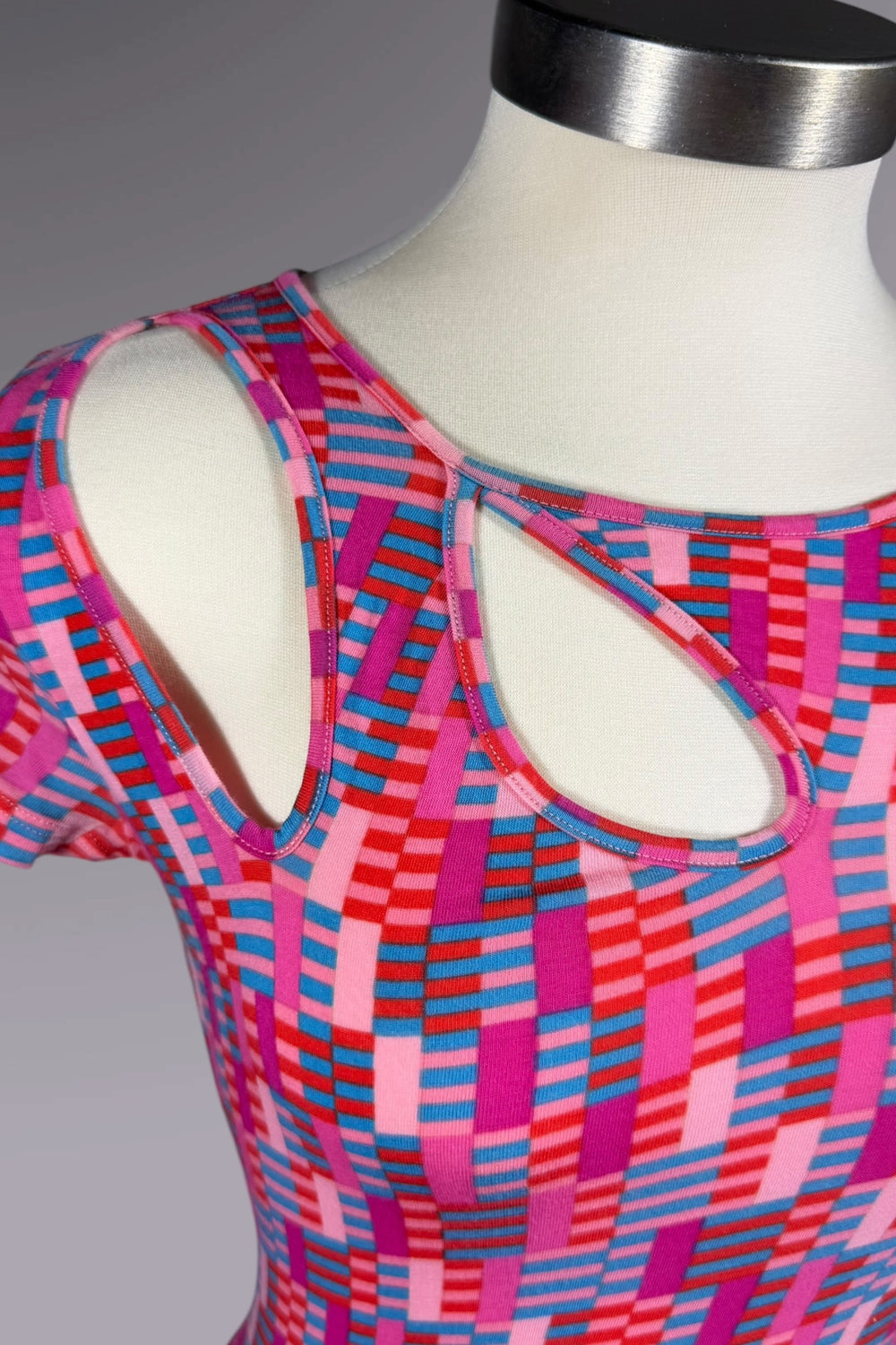 Versus Versace Pink Geo Print Cutout Tee | Italian Vintage