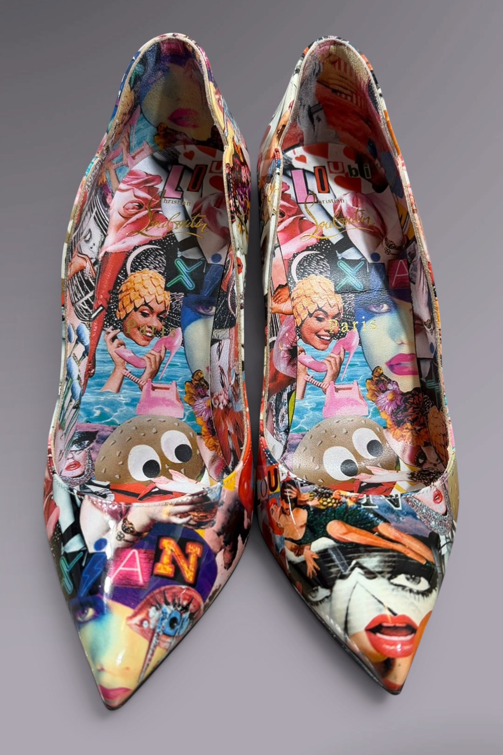 Christian Louboutin Collage Print Pumps Red Bottom | French Secondhand