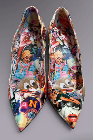 Christian Louboutin Collage Print Pumps Red Bottom | French Secondhand