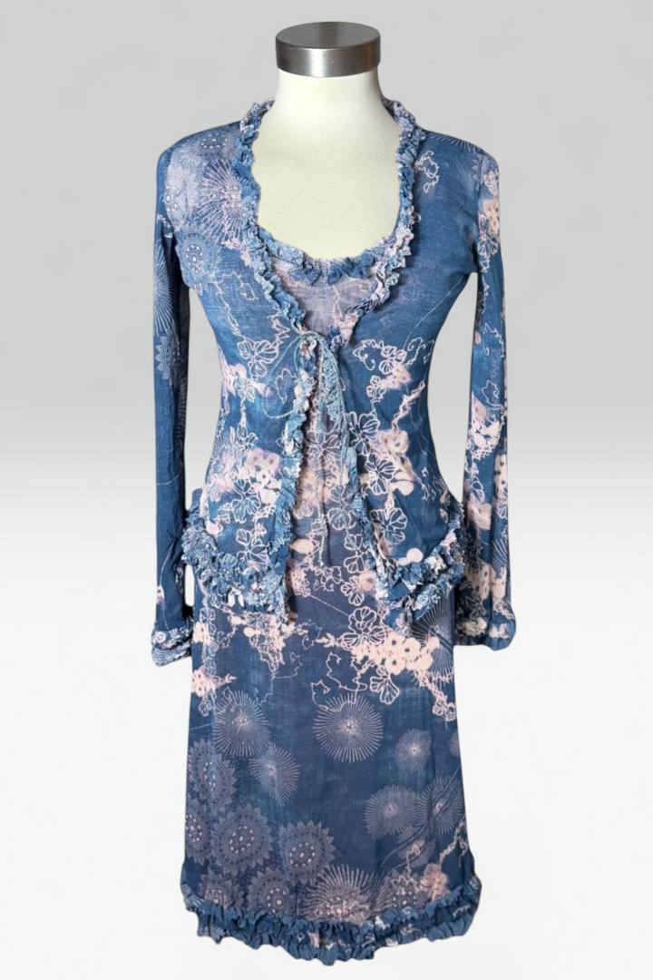 Jean Paul Gaultier Floral Mesh Dress Set | French Vintage