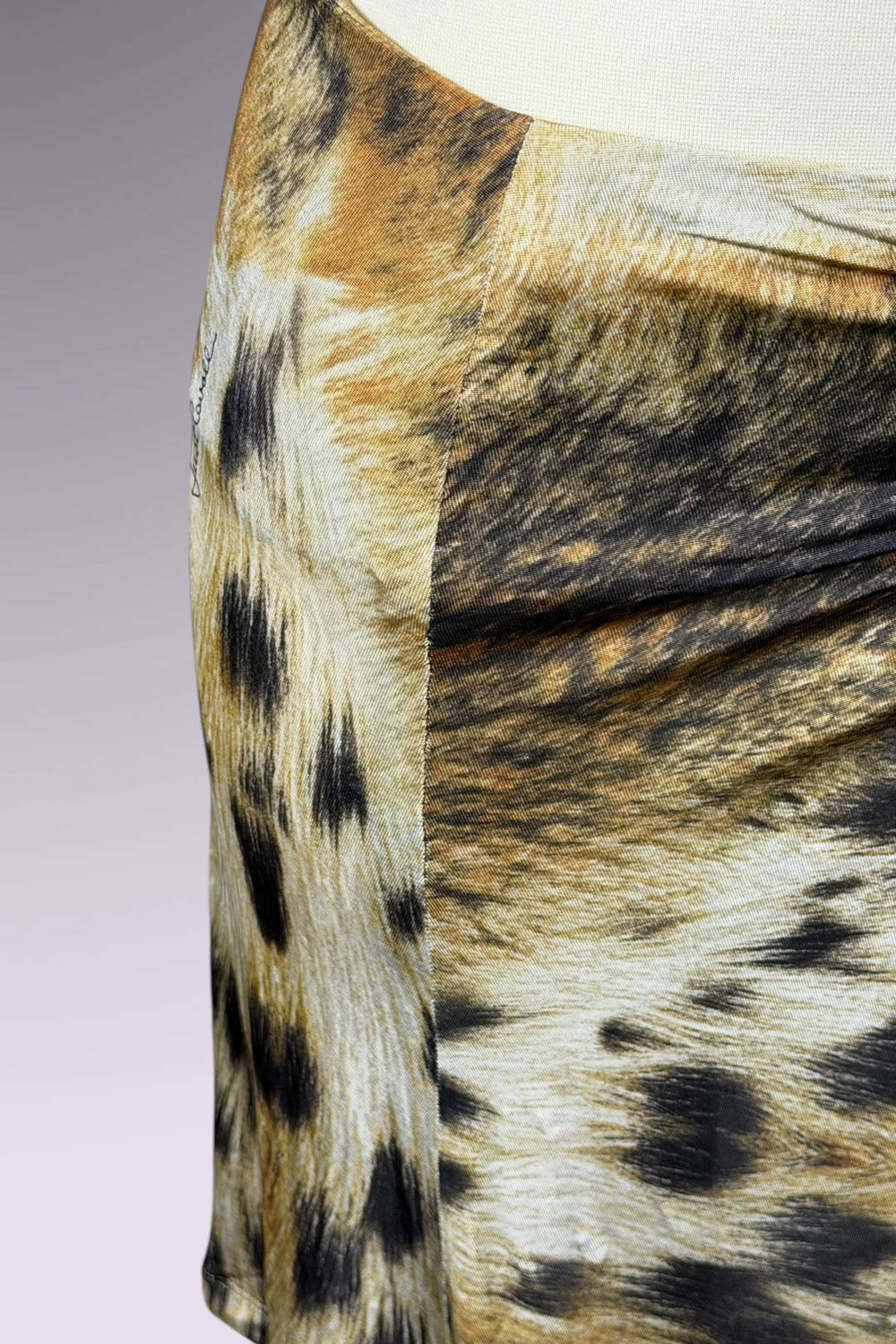 Just Cavalli Leopard Print Ruched Mini Skirt | Italian Vintage