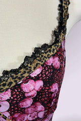 Just Cavalli Berry Print Leopard and Lace Trim Camisole | Italian Secondhand