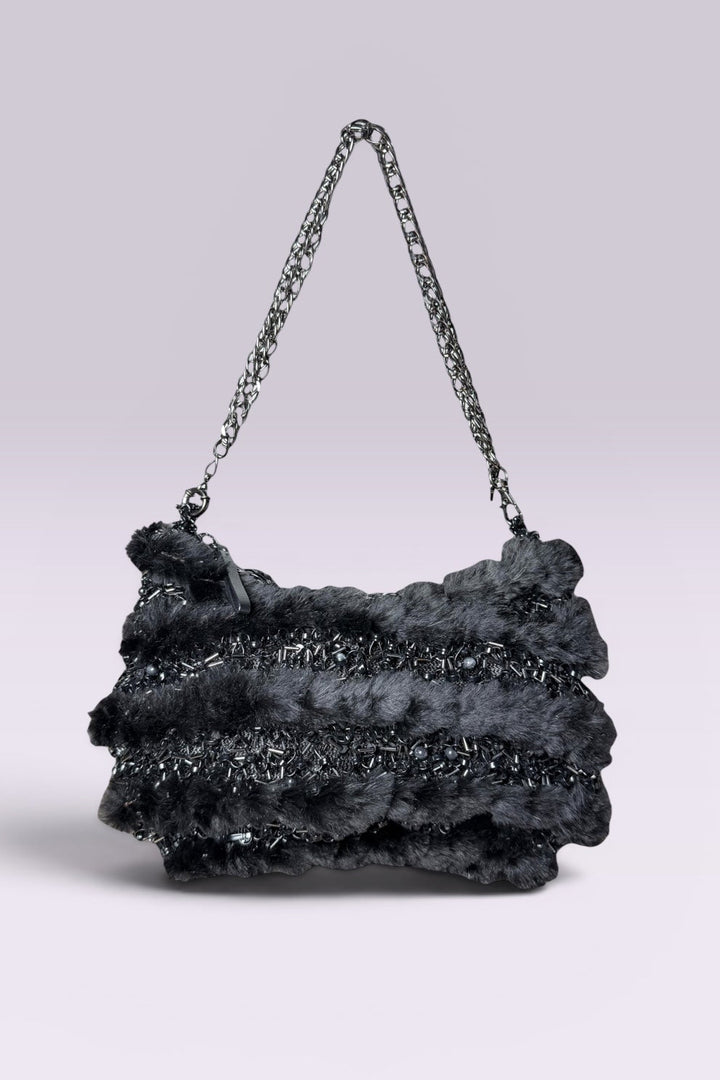 Anteprima Black Fur and Wire Shoulder Bag | Japanese Secondhand