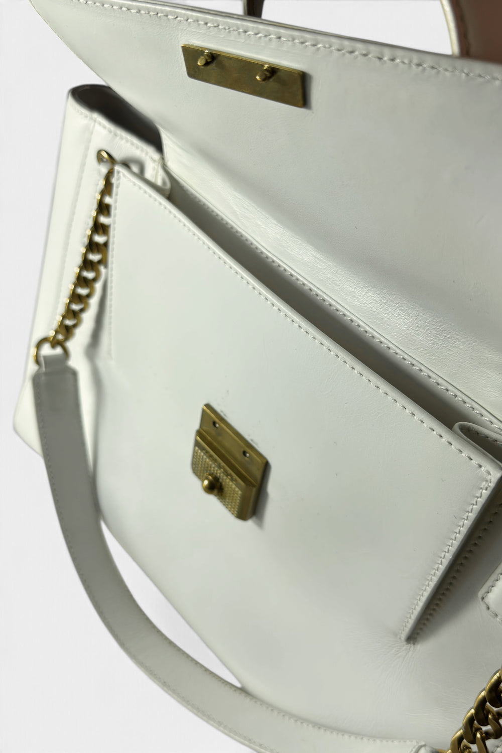 COMING SOON: JIMMY CHOO WHITE LEATHER ZEBRA PRINT CALF HAIR CHAIN BAG | BRITISH SECONDHAND