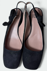 COMING SOON: GIANNA MELIANI BLACK SUEDE SEQUIN-EMBELLISHED SLINGBACK HEELS | ITALIAN SECONDHAND