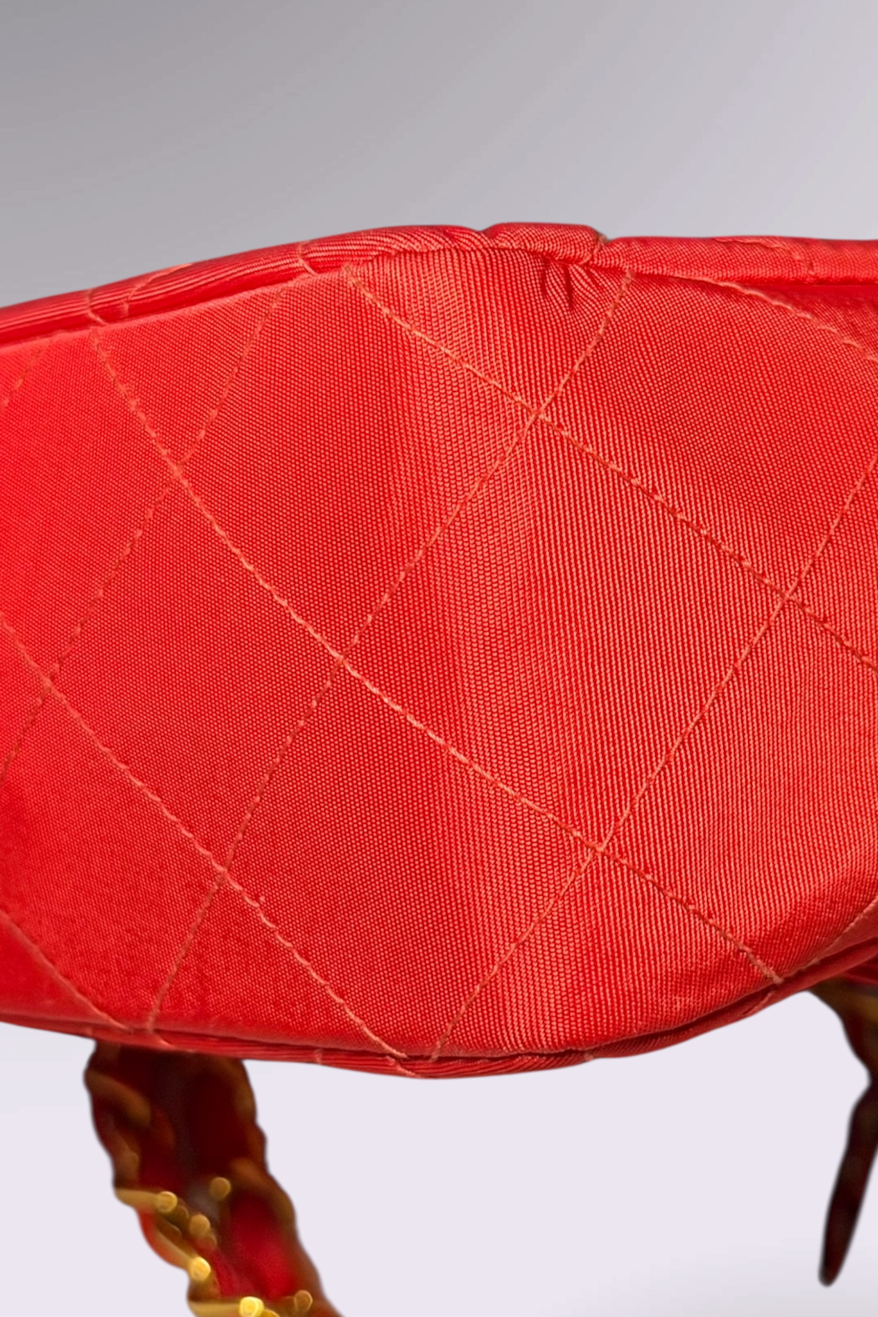 Chanel 90s Small Red Classic Single Flap Bag | French Designer Vintage