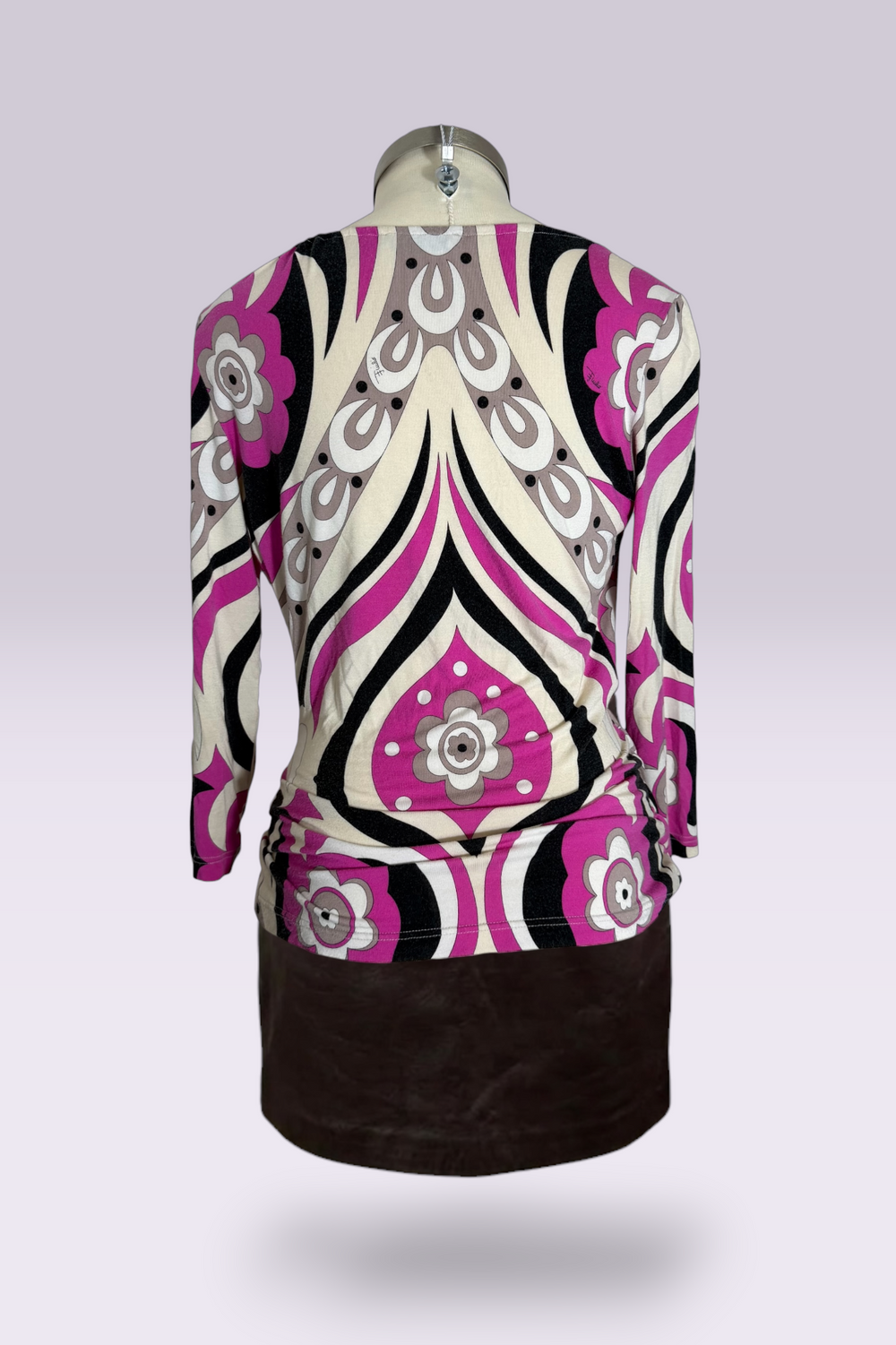 Emilio Pucci Pink Geometric Wrap Top | Italian Vintage