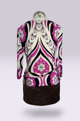 Emilio Pucci Pink Geometric Wrap Top | Italian Vintage