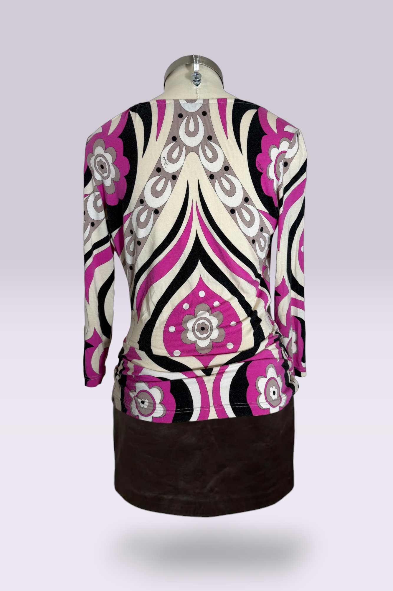 Emilio Pucci Pink Geometric Wrap Top | Italian Vintage