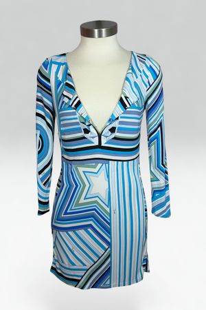 COMING SOON: EMILIO PUCCI 2008 SS BLUE STAR PRINT MINI DRESS