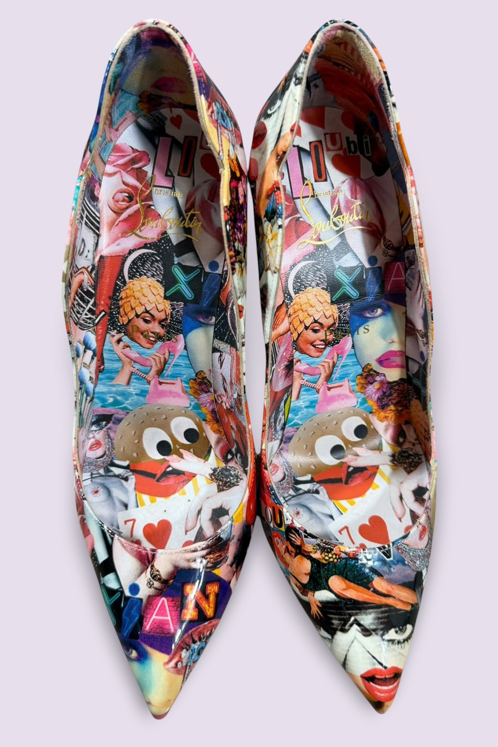 Christian Louboutin Collage Print Pumps Red Bottom | French Secondhand