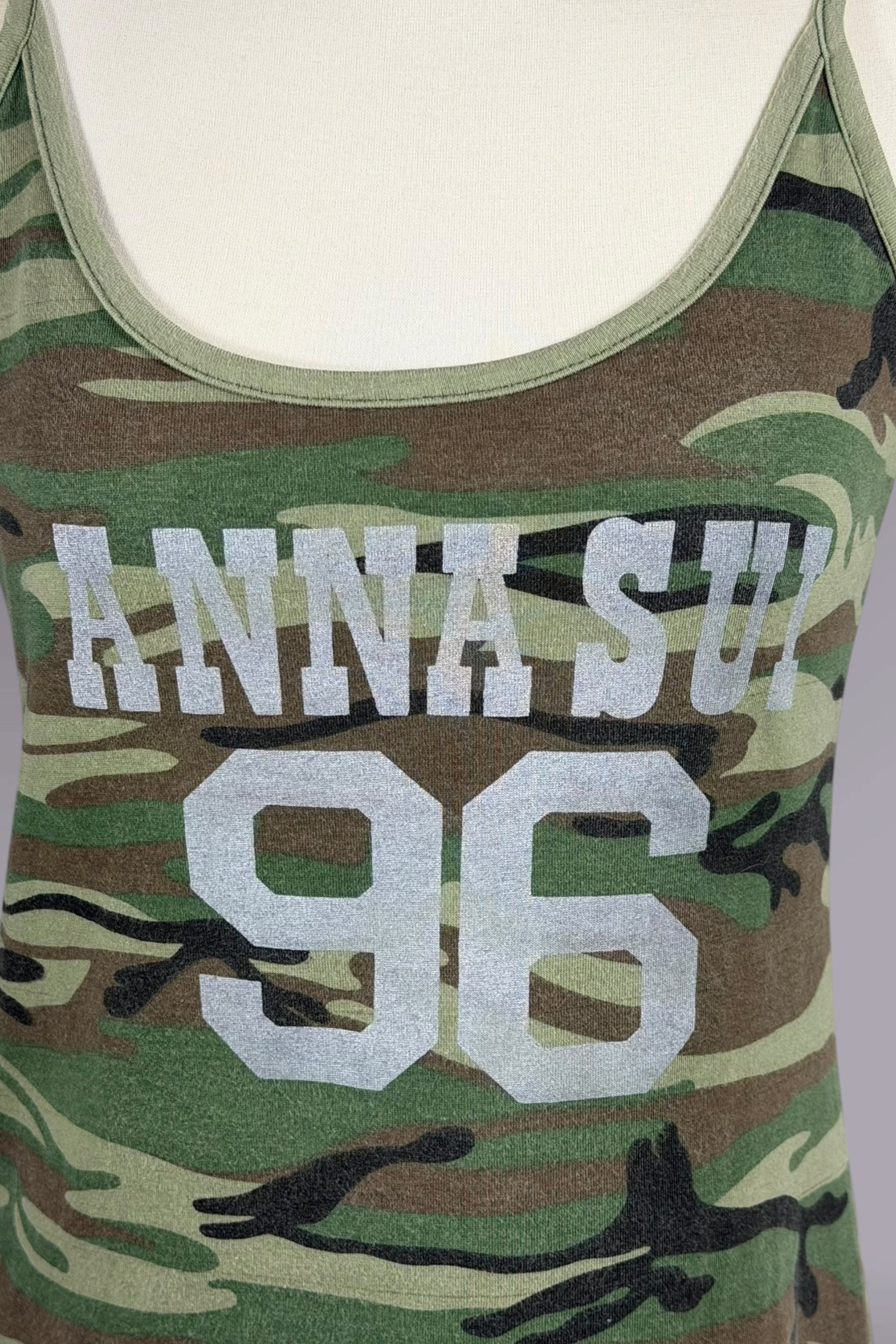 James Coviello for Anna Sui Camo Logo Mini Dress | American Vintage