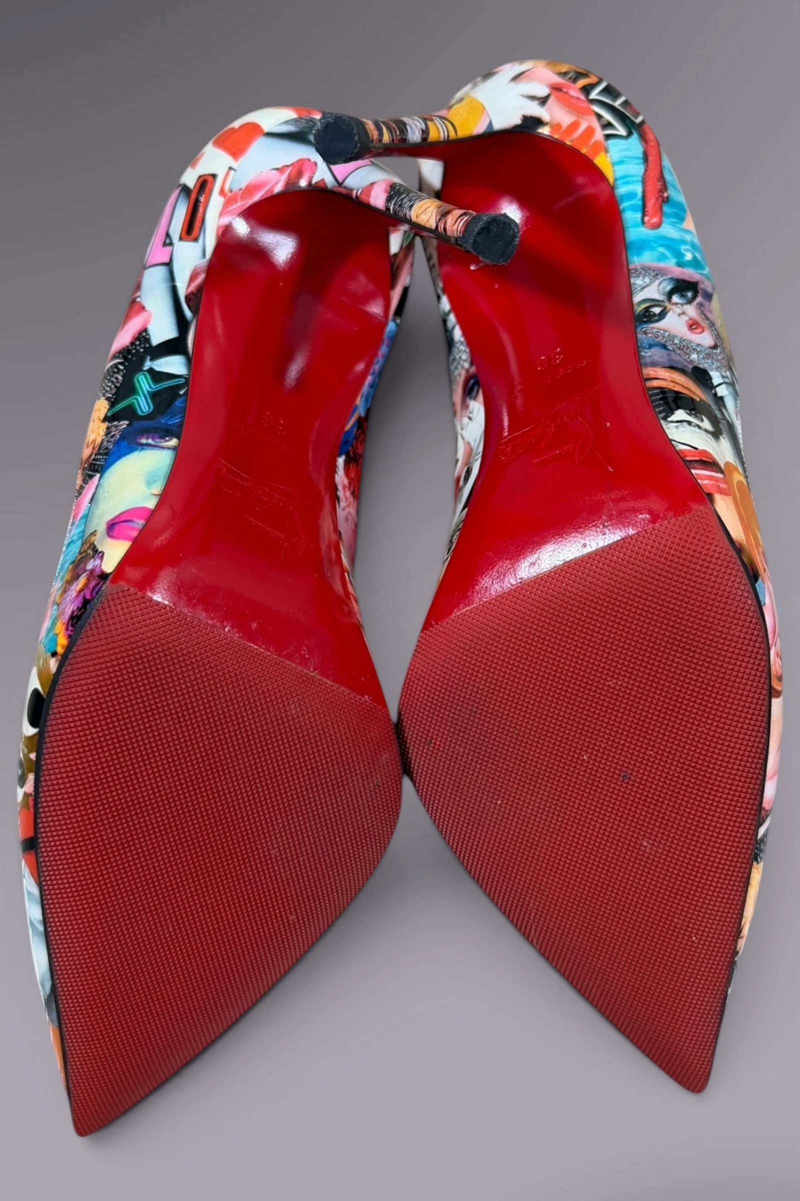 Christian Louboutin Collage Print Pumps Red Bottom | French Secondhand