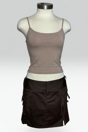 COMING SOON: Le Jean de Marithé + François Girbaud Brown Cargo Mini Skirt