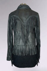 Ralph Lauren Black Leather Western Jacket | American Secondhand