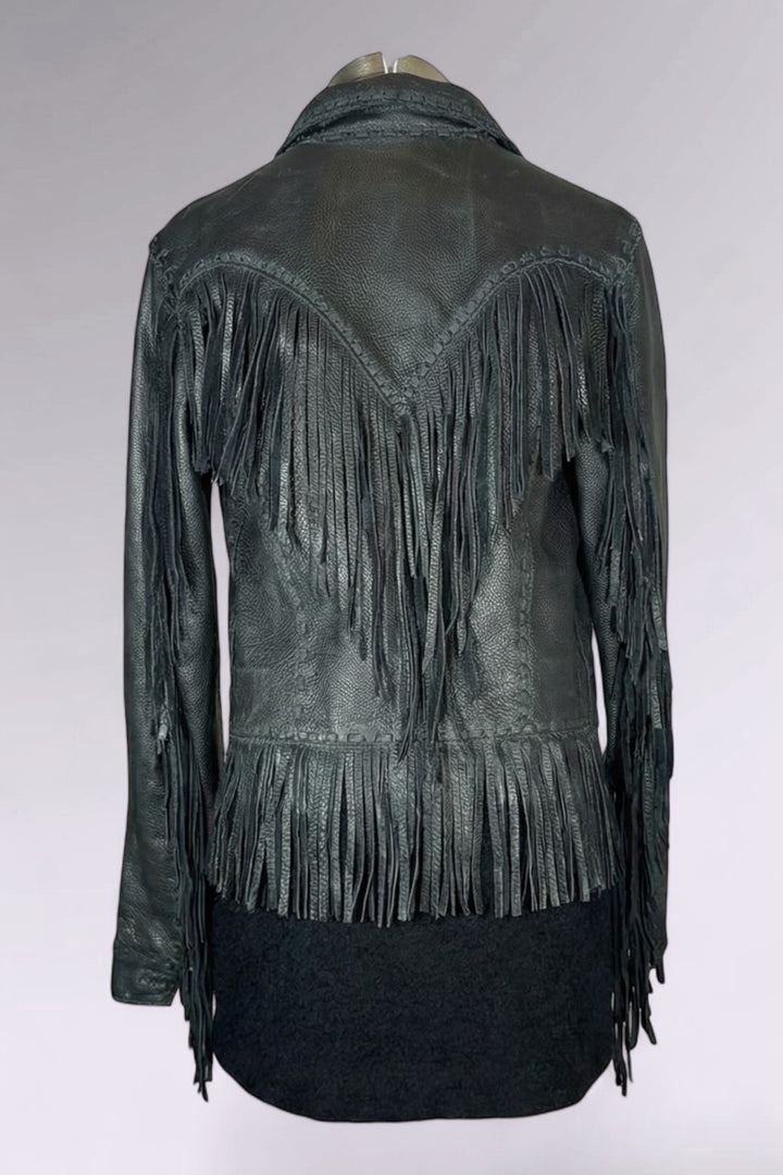 Ralph Lauren Black Leather Western Jacket | American Secondhand