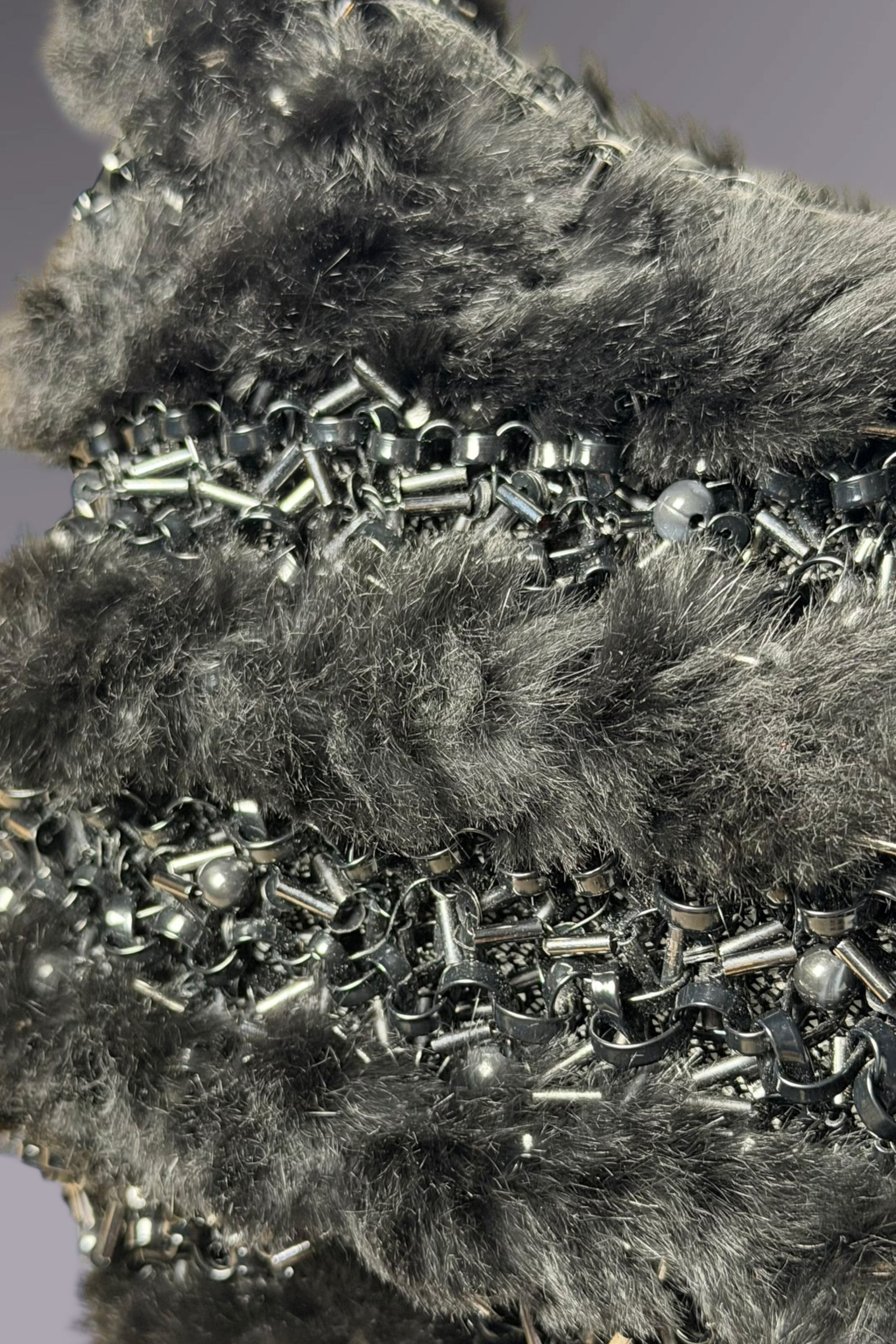 Anteprima Black Fur and Wire Shoulder Bag | Japanese Secondhand