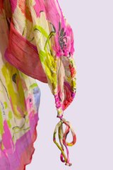 Blumarine Silk Floral Off Shoulder Ruffle Blouse | Italian Secondhand