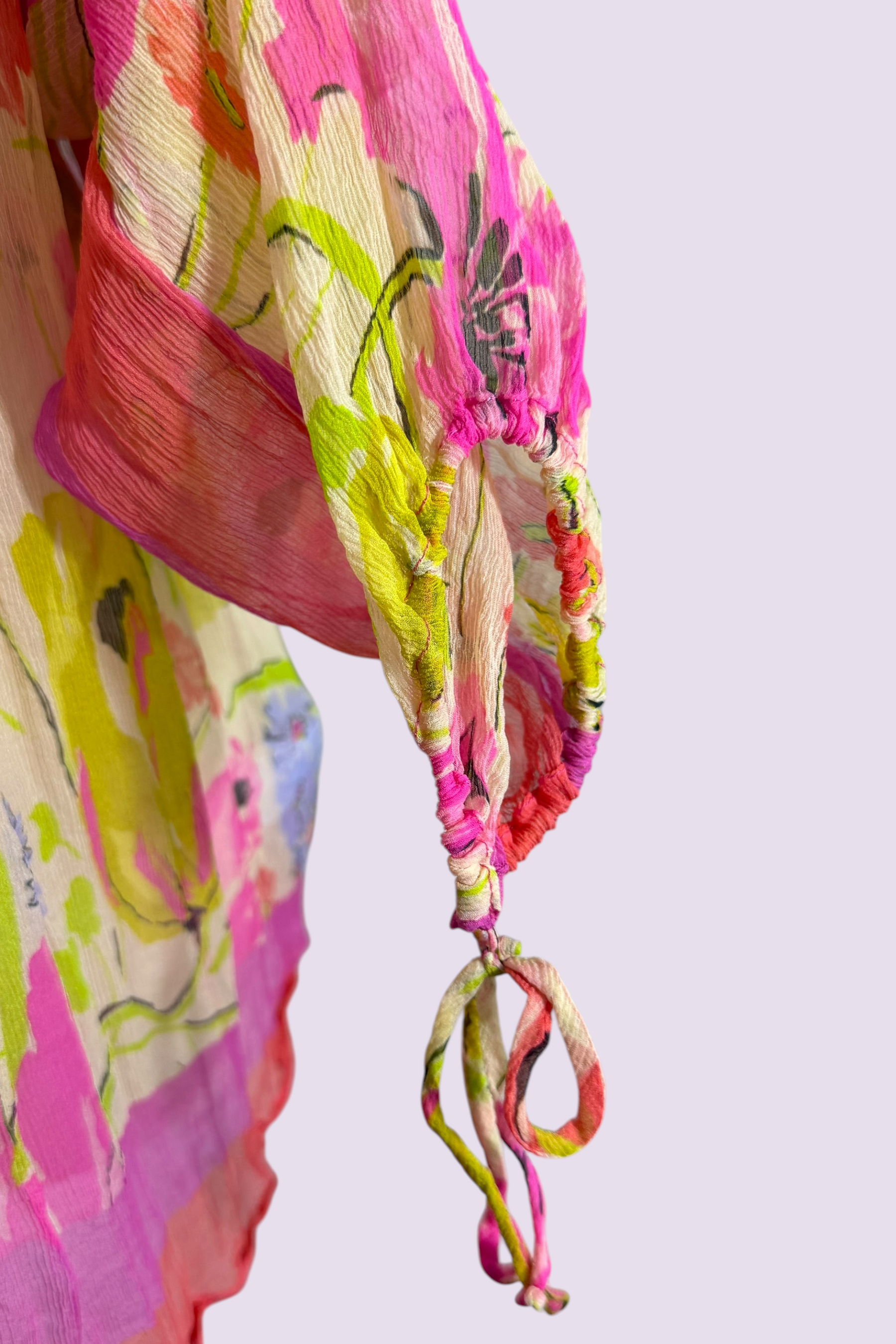 Blumarine Silk Floral Off Shoulder Ruffle Blouse | Italian Secondhand