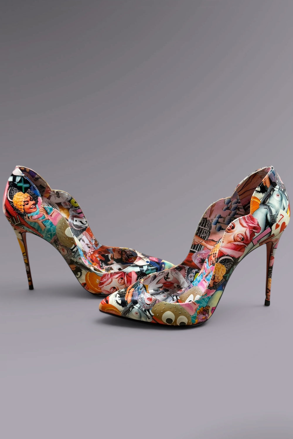 Christian Louboutin Collage Print Pumps Red Bottom | French Secondhand