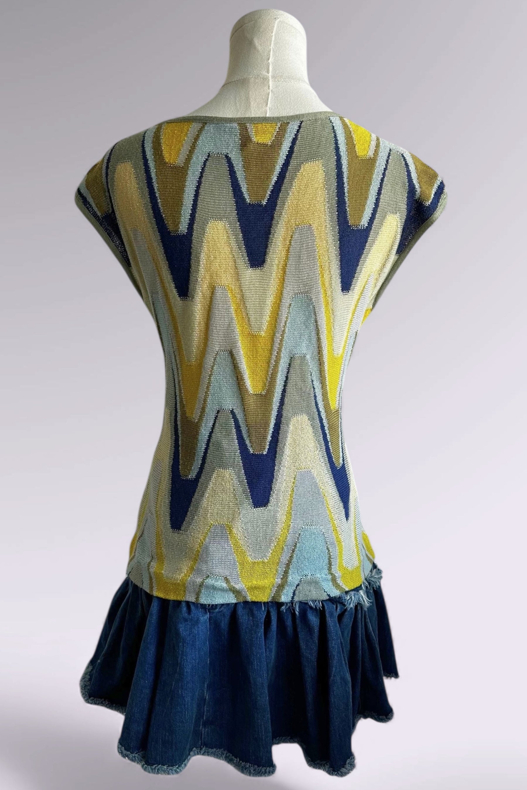 Missoni Chevron Cap Sleeve Knit Top | Italian Vintage
