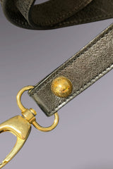 Braccialini Embossed Black Leather Shoulder Bag with Crossbody Strap | Italian Vintage