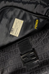 Fendi Black Zucchino Monogram Baguette Shoulder Bag | Italian Vintage