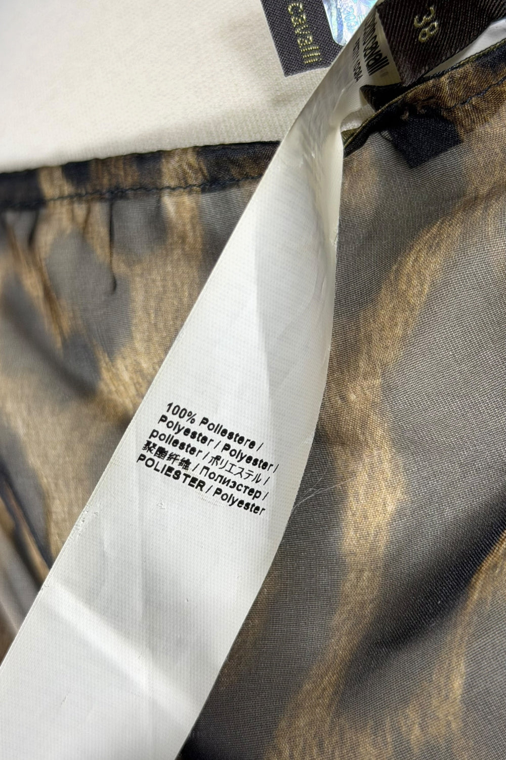 Roberto Cavalli Leopard Print Sheer Tunic Top with Waist Tie | Italian Secondhand