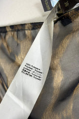 Roberto Cavalli Leopard Print Sheer Tunic Top with Waist Tie | Italian Secondhand