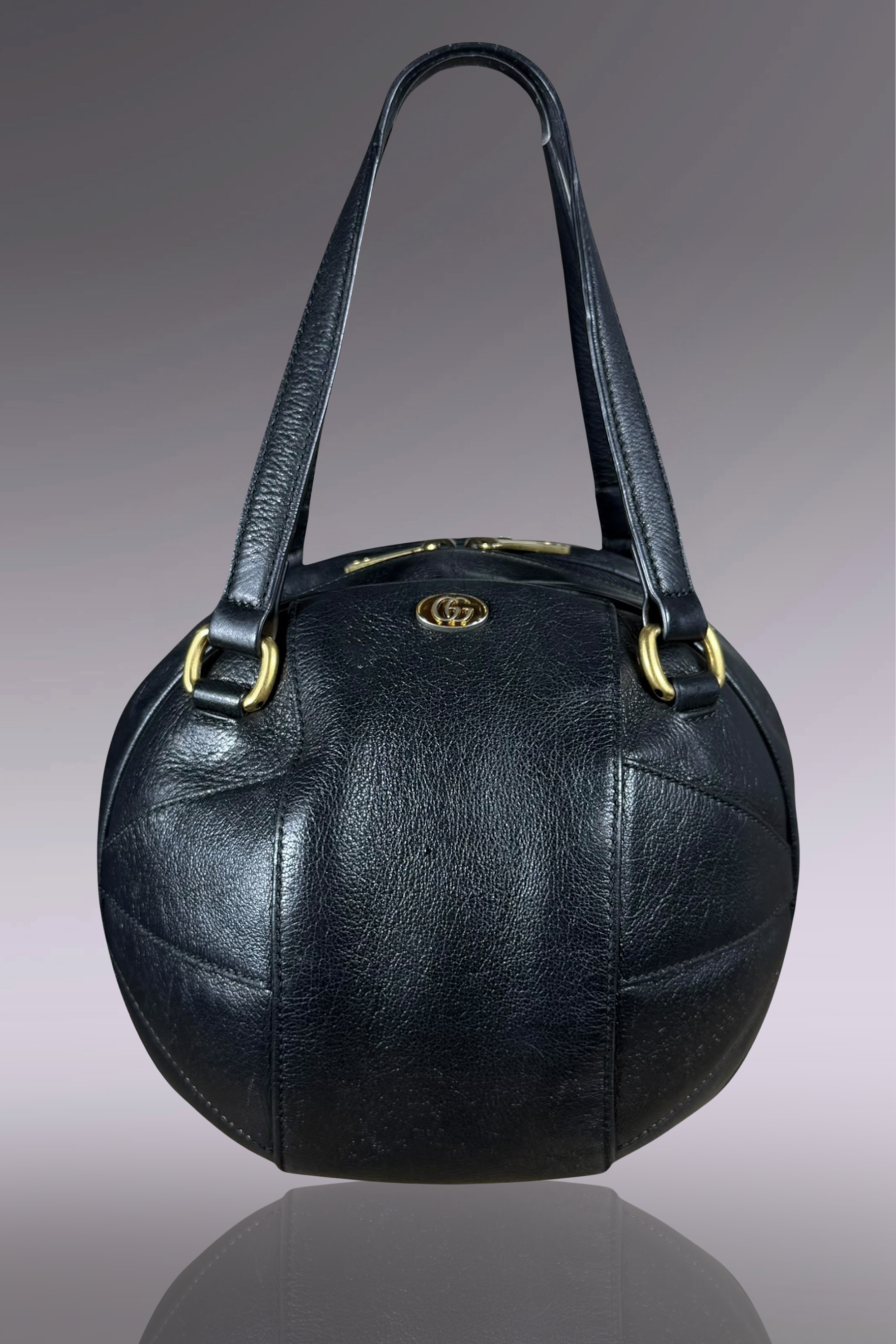 Gucci Black Leather Basketball Bag | Italian Designer Secondhand