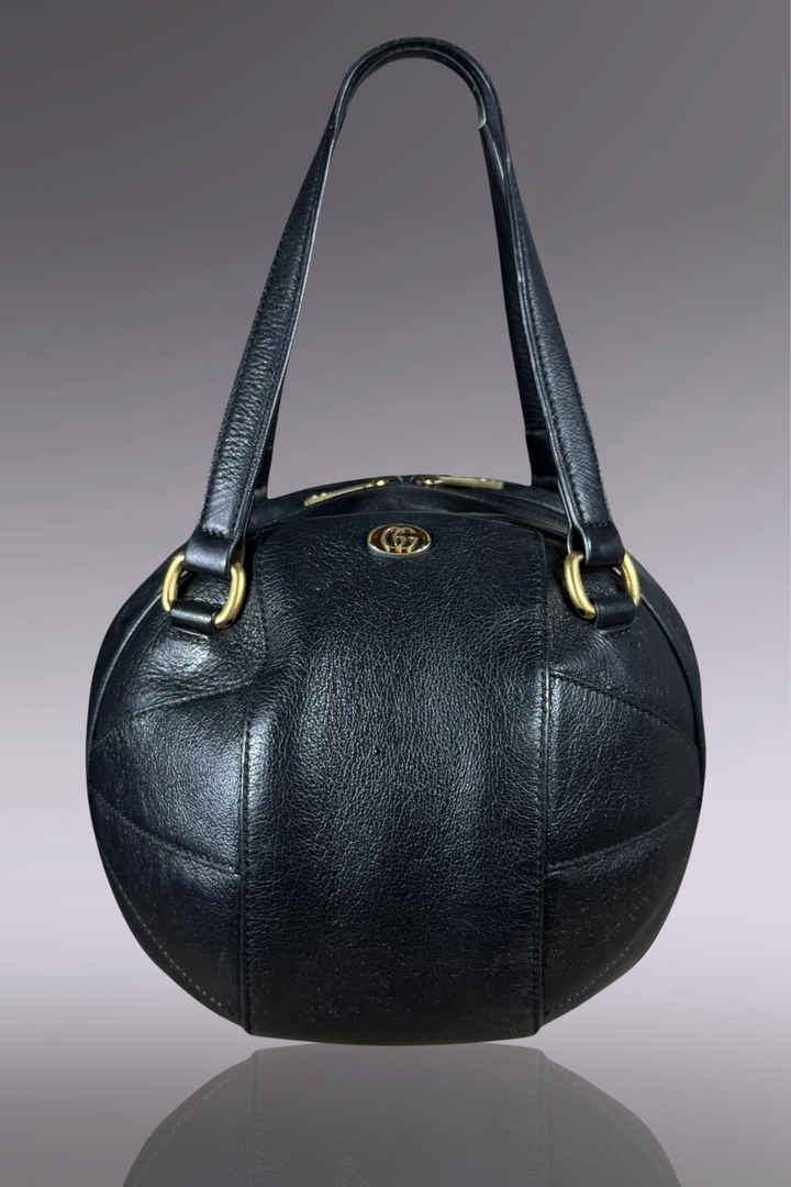 Gucci Black Leather Basketball Bag | Italian Designer Secondhand