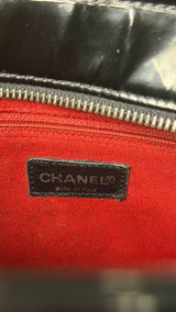Chanel Chocolate Bar Black Patent Leather Tote | French Vintage