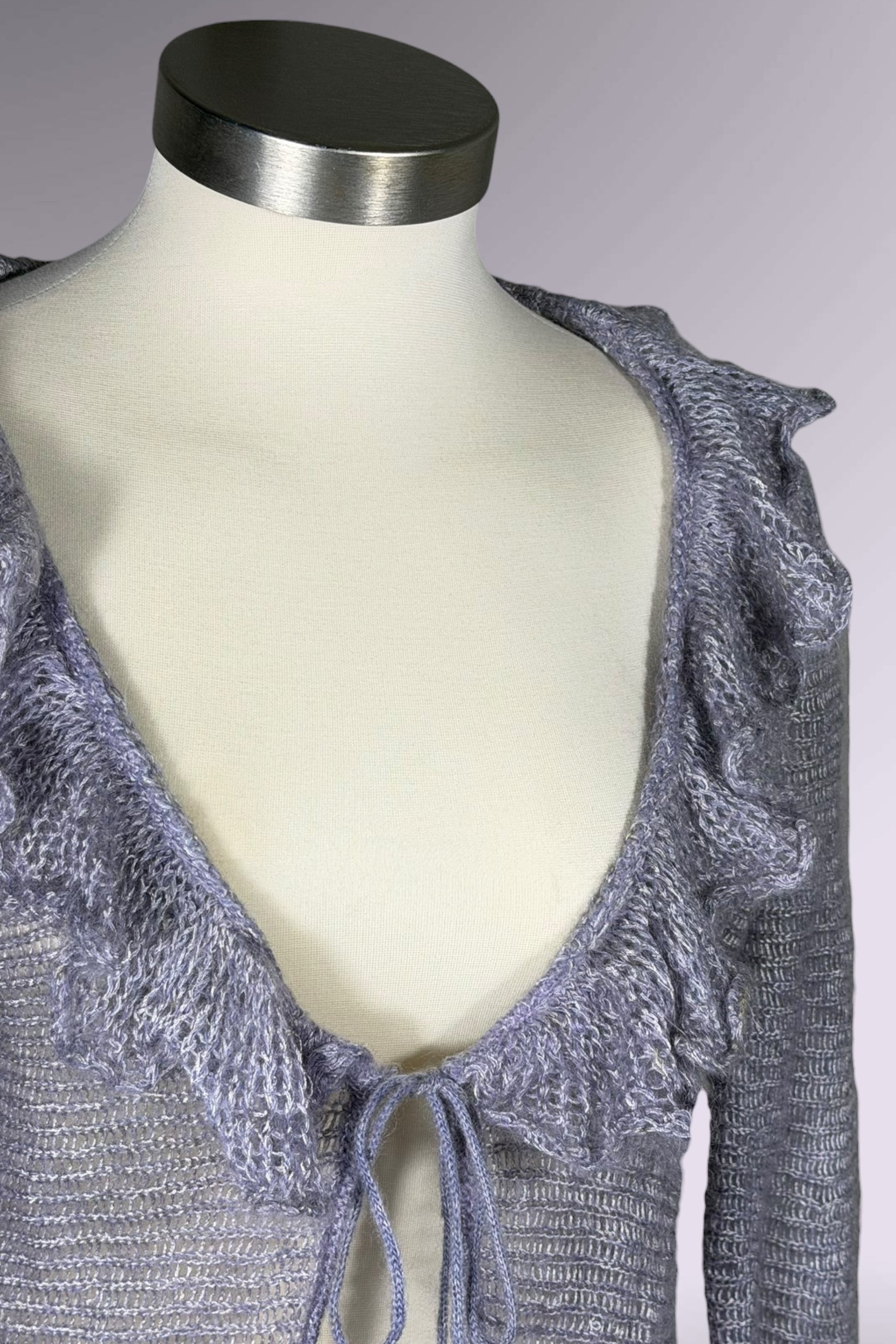 Roberto Cavalli CLASS Ombré Mohair Knit Tie Front Cardigan | Italian Secondhand