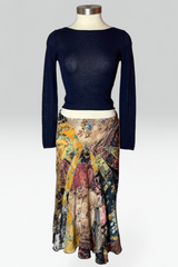 Roberto cavalli FW 2002 RTW patchwork printed silk skirt | Italian vintage