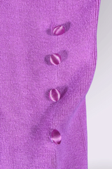 Off Shoulder Silk Blend Top with Detachable Fur Collar | American Vintage