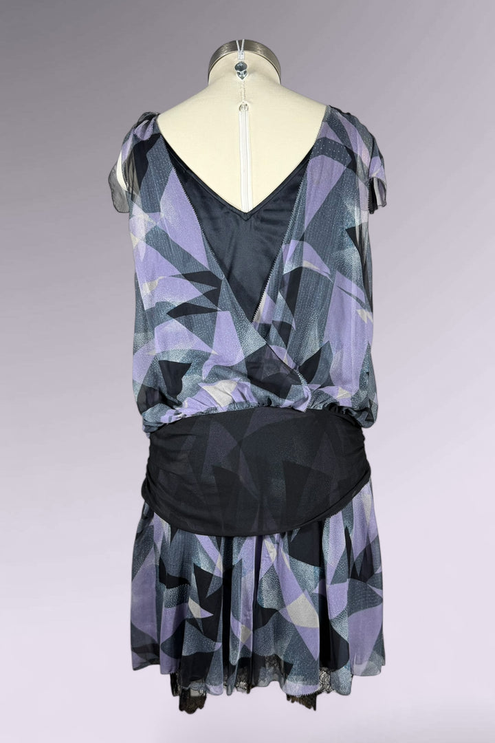 Diane von Furstenberg Silk Geometric Print Dress with Crystal Embellishment | American Secondhand