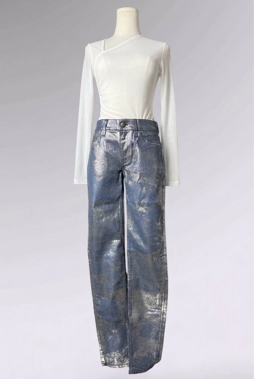 Ralph Lauren Purple Label Metallic Denim | Runway Archive