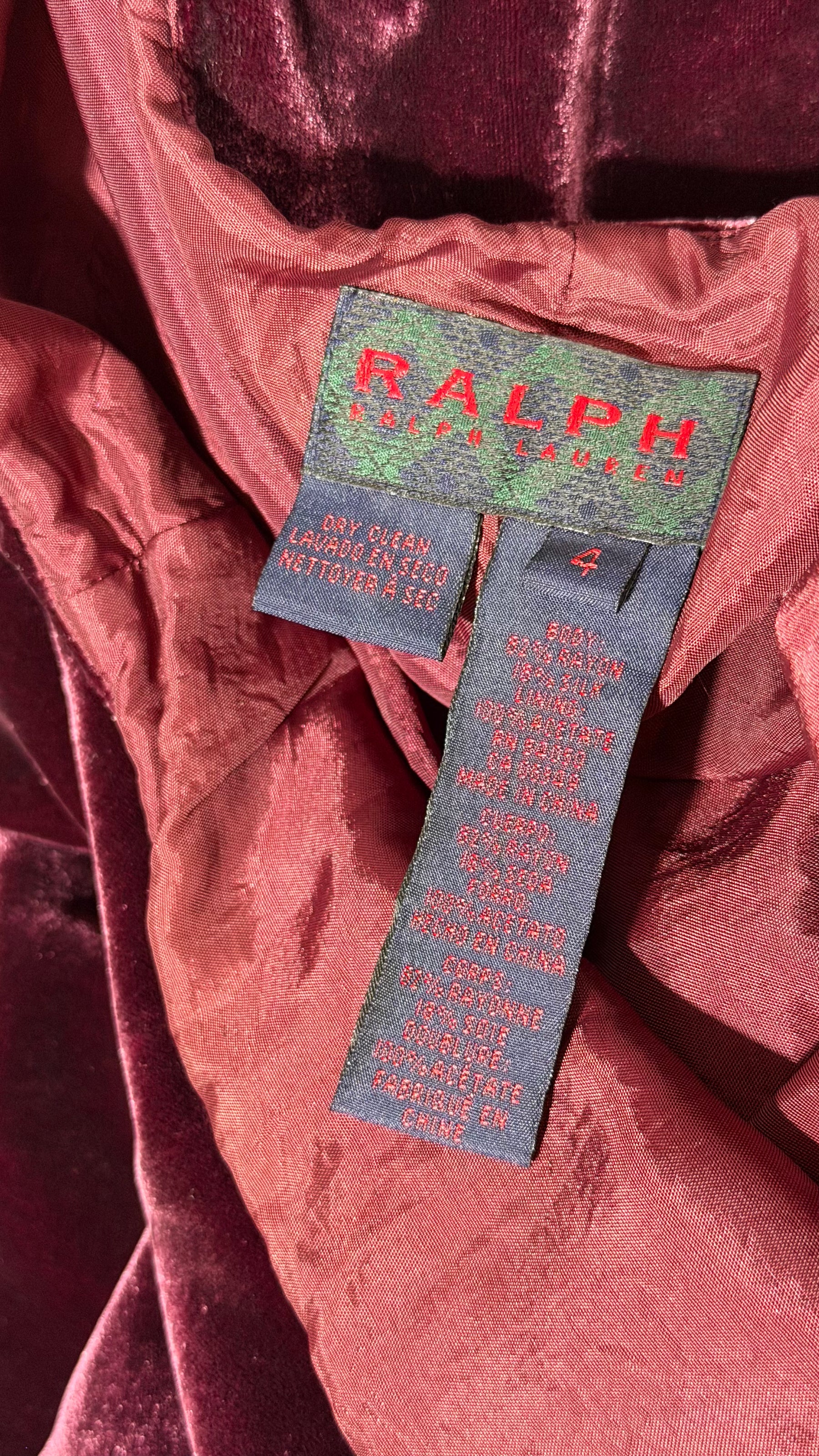 Ralph Lauren Velvet Embellished Hem Pants | American Vintage