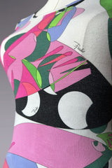 Emilio Pucci Purple & Pink Sleeveless Printed Top | Italian Vintage