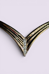 Nina Ricci Gold Tone V Collar Necklace | French Vintage